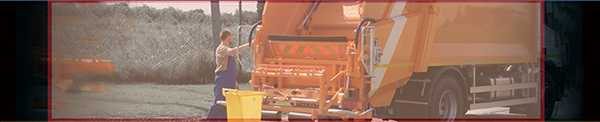 rear end of garbage truck